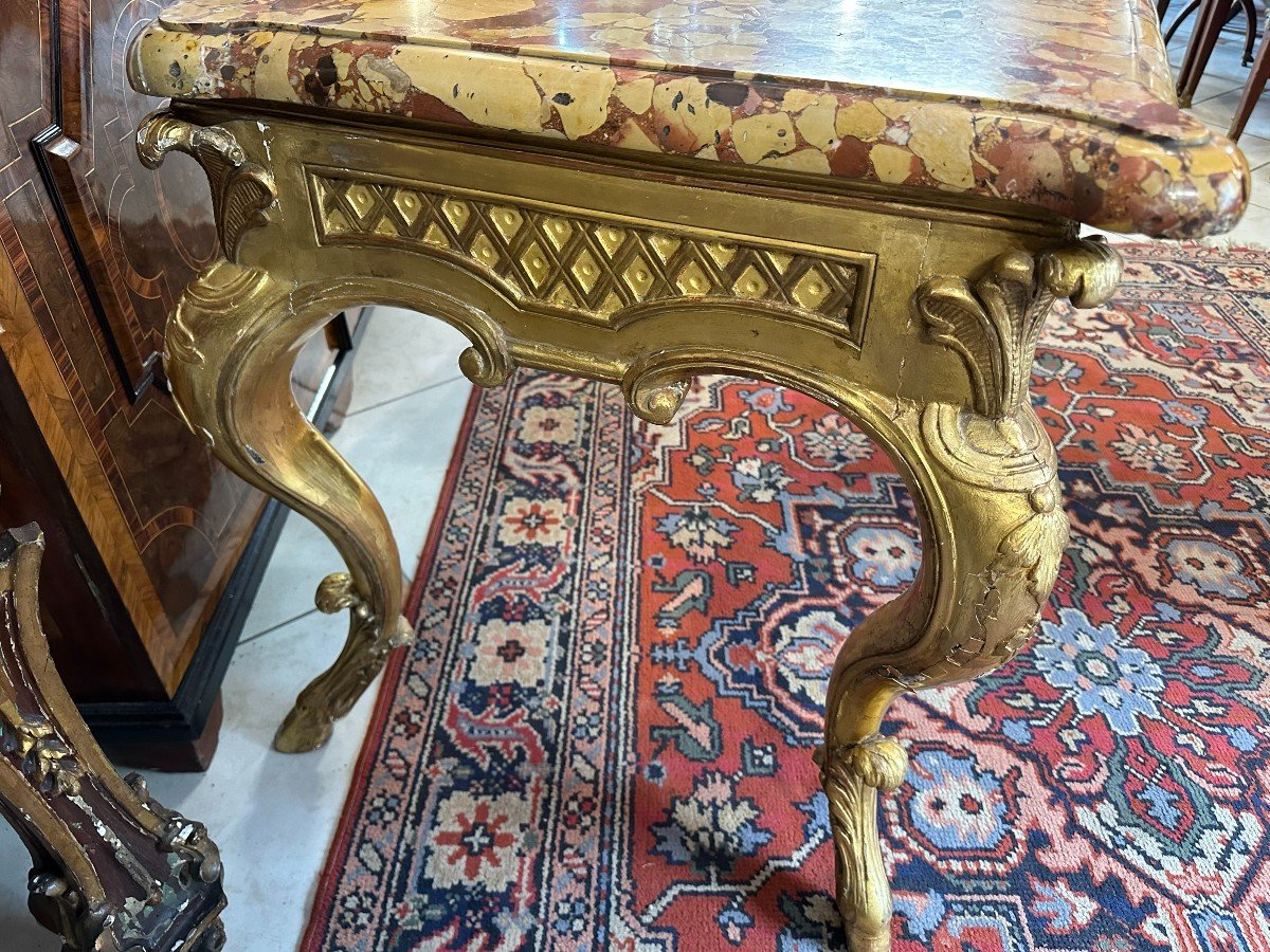 18th Century Golden Wood Console Table-photo-4