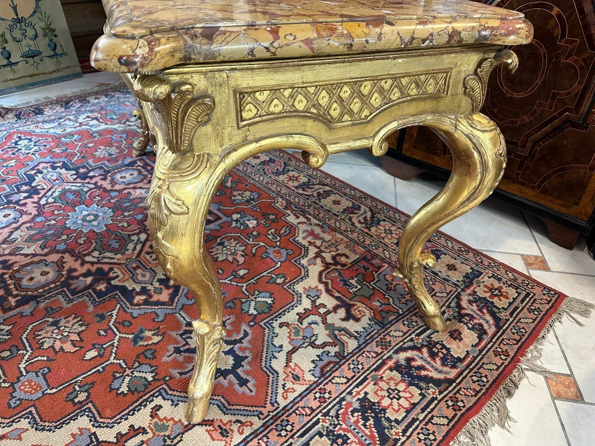 18th Century Golden Wood Console Table-photo-1