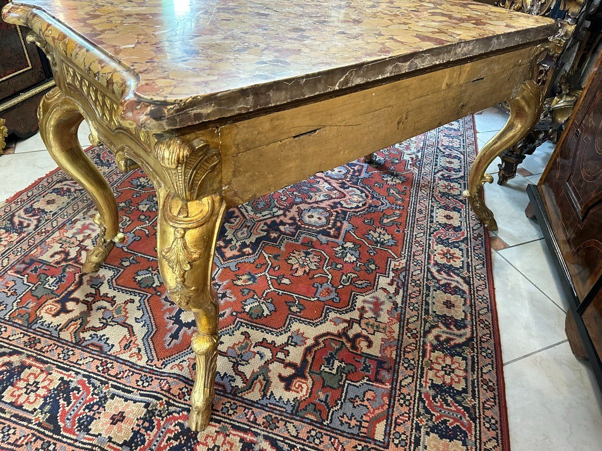 18th Century Golden Wood Console Table-photo-2