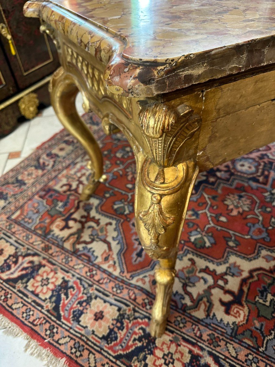 18th Century Golden Wood Console Table-photo-3