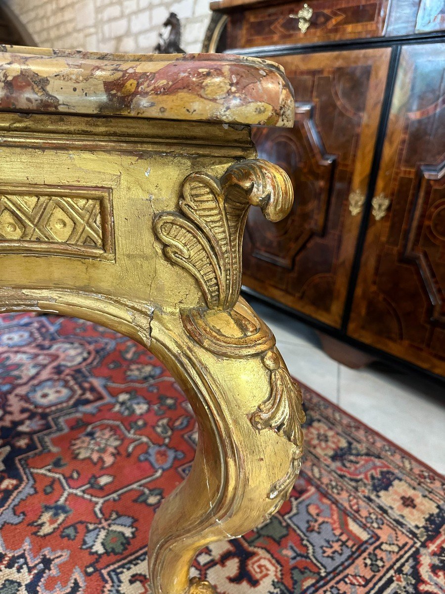 18th Century Golden Wood Console Table-photo-4