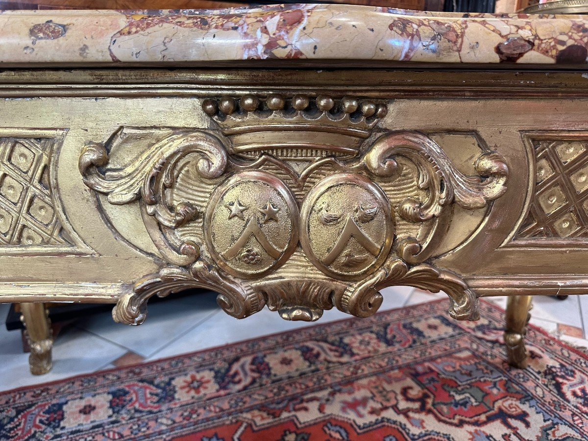 18th Century Golden Wood Console Table-photo-6