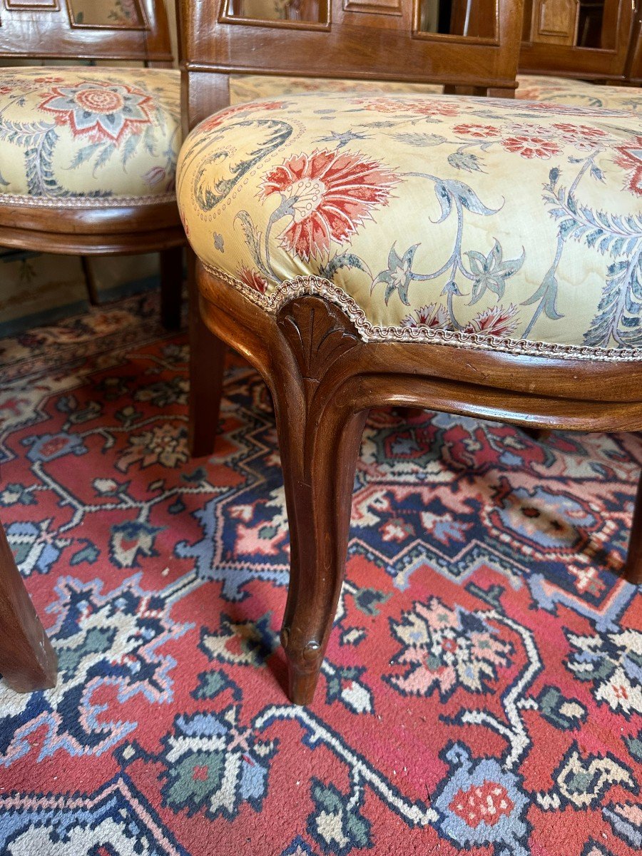 Suite Of Eight Louis Philippe Chairs In Solid Mahogany-photo-2