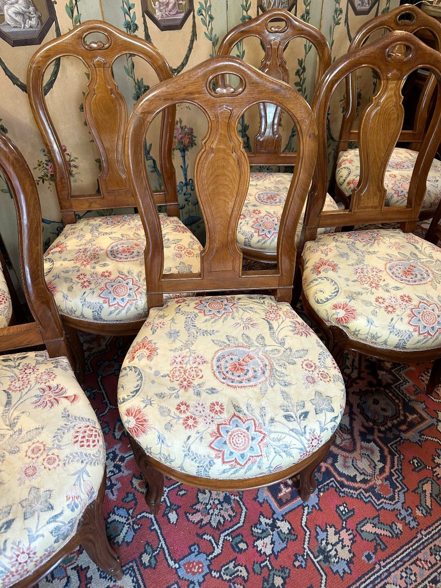 Suite Of Eight Louis Philippe Chairs In Solid Mahogany-photo-3