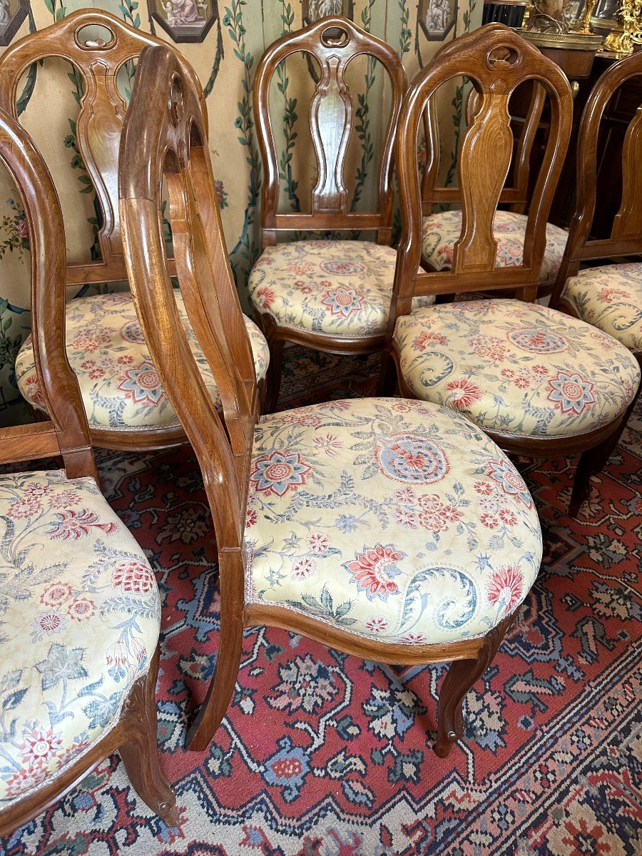 Suite Of Eight Louis Philippe Chairs In Solid Mahogany-photo-5