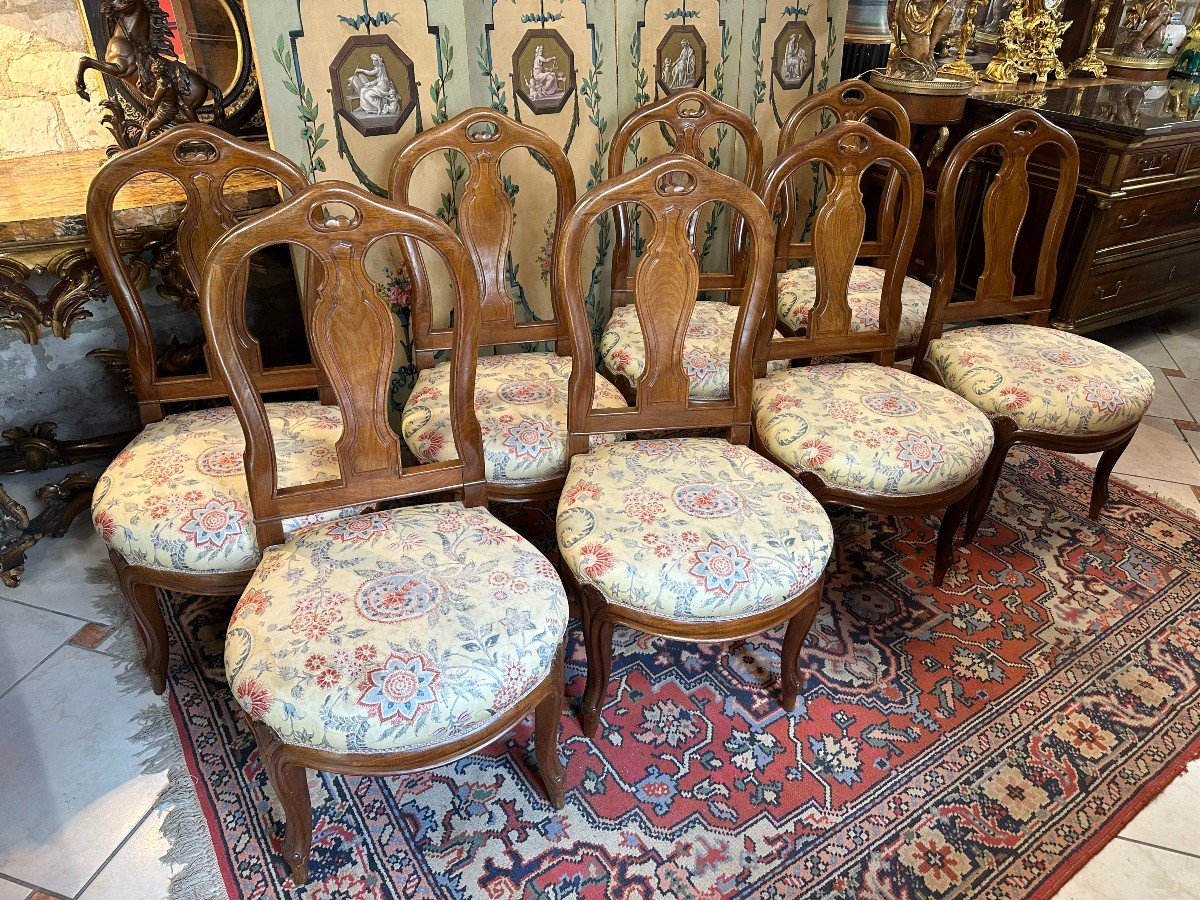 Suite Of Eight Louis Philippe Chairs In Solid Mahogany