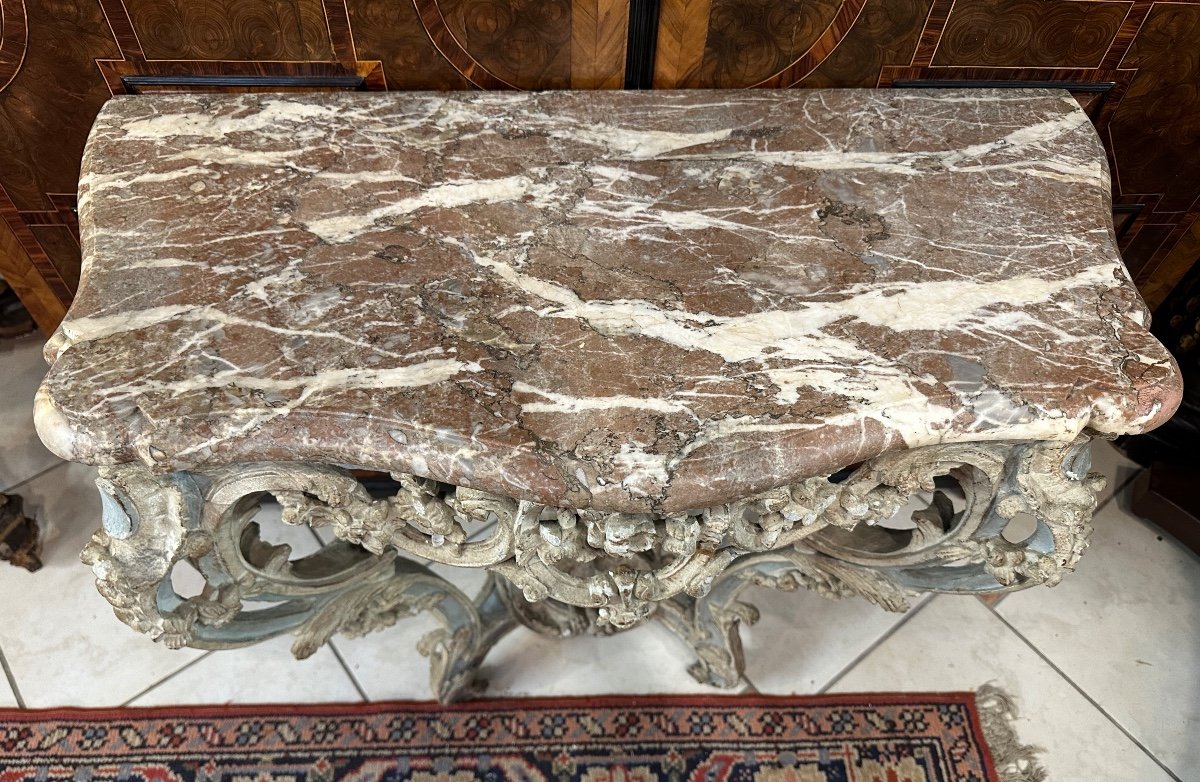 CONSOLE D'APPLIQUE EPOQUE LOUIS XV-photo-7