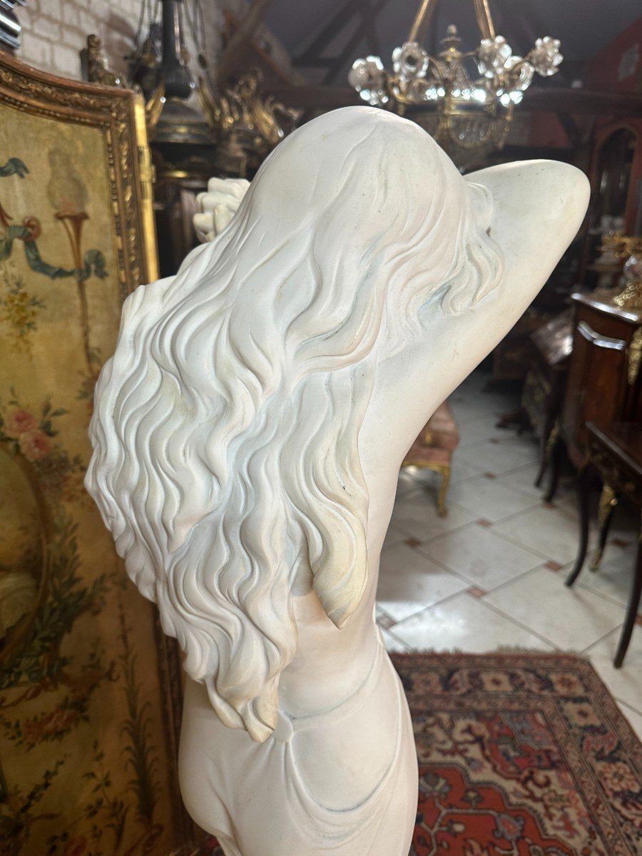 Marble Statue Of Woman Signed Dal Torrione-photo-3