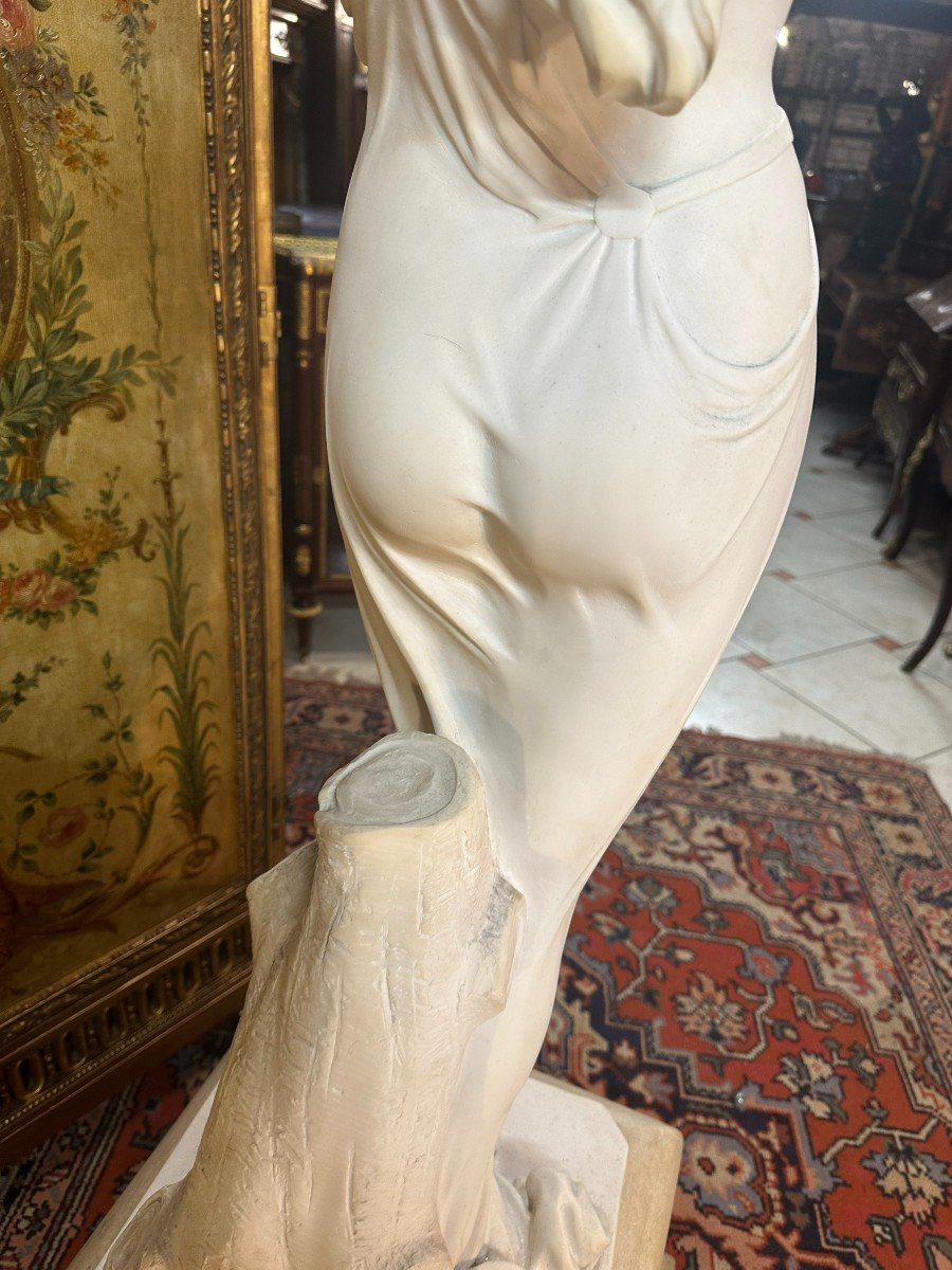 Marble Statue Of Woman Signed Dal Torrione-photo-6