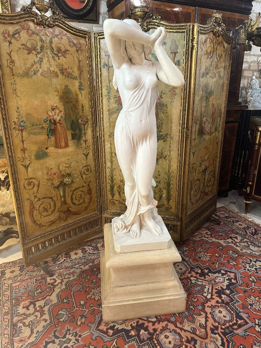 Marble Statue Of Woman Signed Dal Torrione