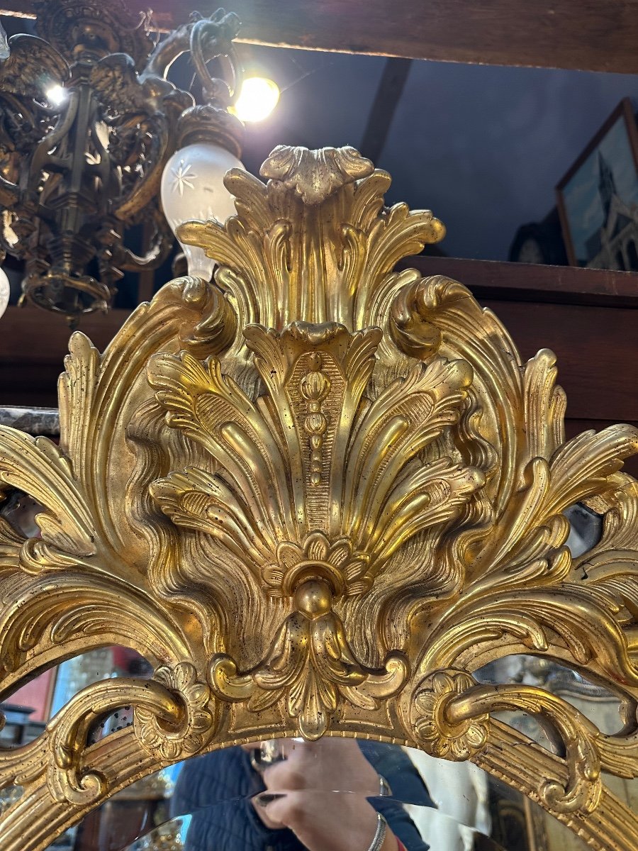 IMPORTANT MIROIR A PARCLOSES DE STYLE REGENCE EPOQUE NAPOLEON III-photo-3