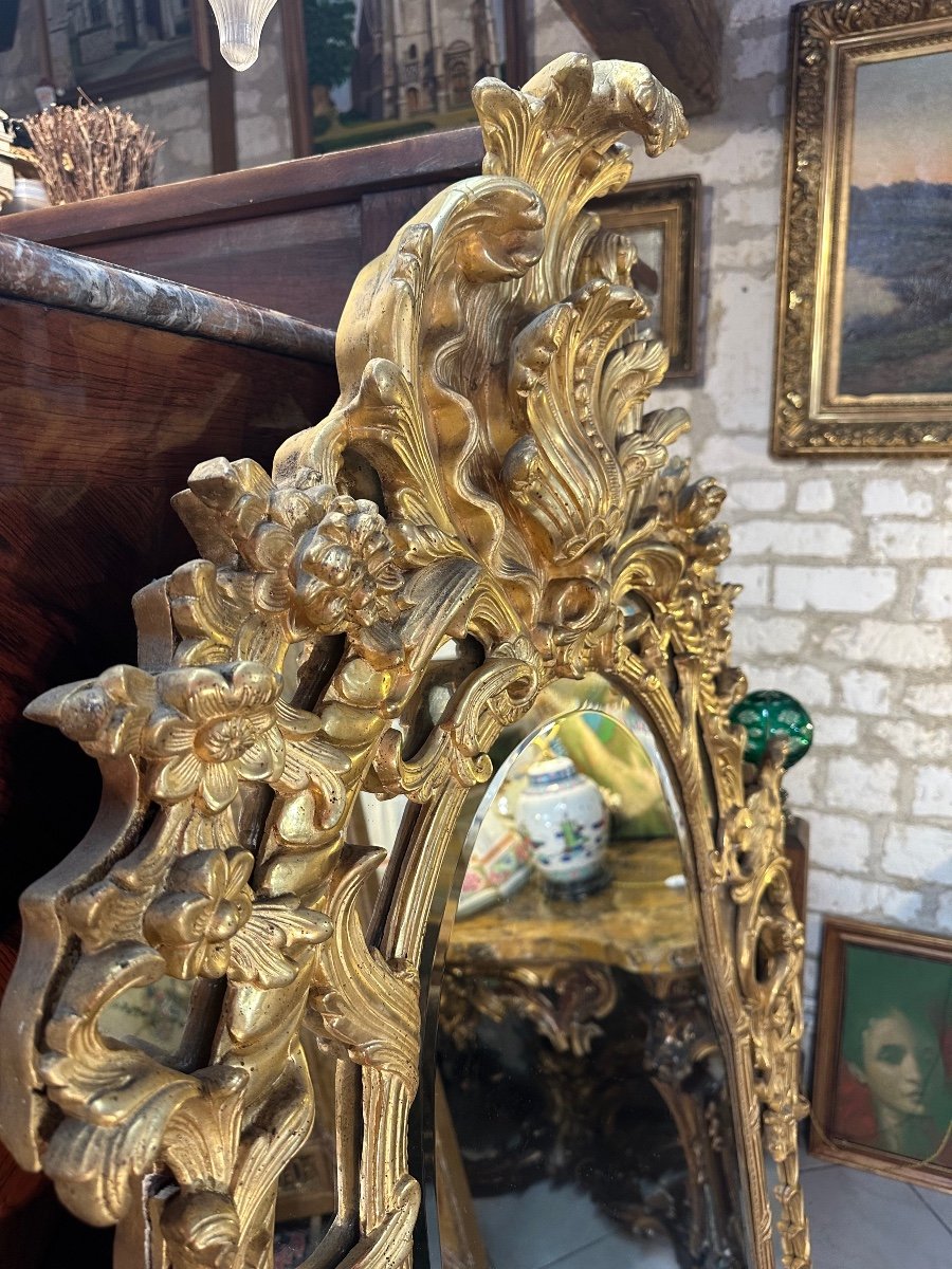 Important Regency Style Parclosed Mirror From The Napoleon III Period-photo-2