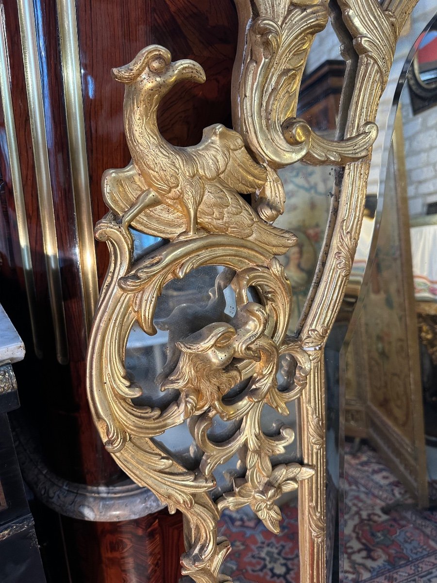 IMPORTANT MIROIR A PARCLOSES DE STYLE REGENCE EPOQUE NAPOLEON III-photo-4