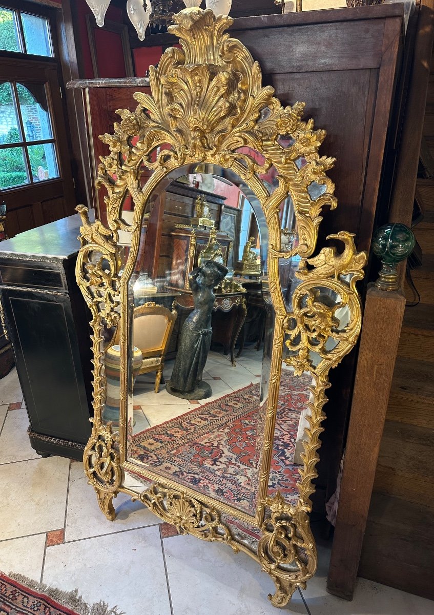 IMPORTANT MIROIR A PARCLOSES DE STYLE REGENCE EPOQUE NAPOLEON III-photo-6