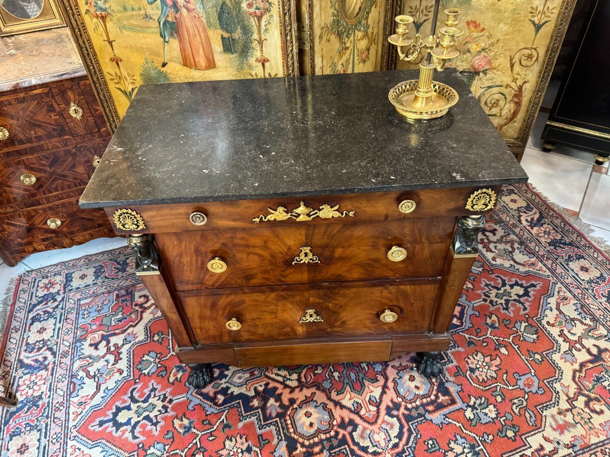 COMMODE EPOQUE EMPIRE DITE RETOUR D'EGYPTE-photo-4