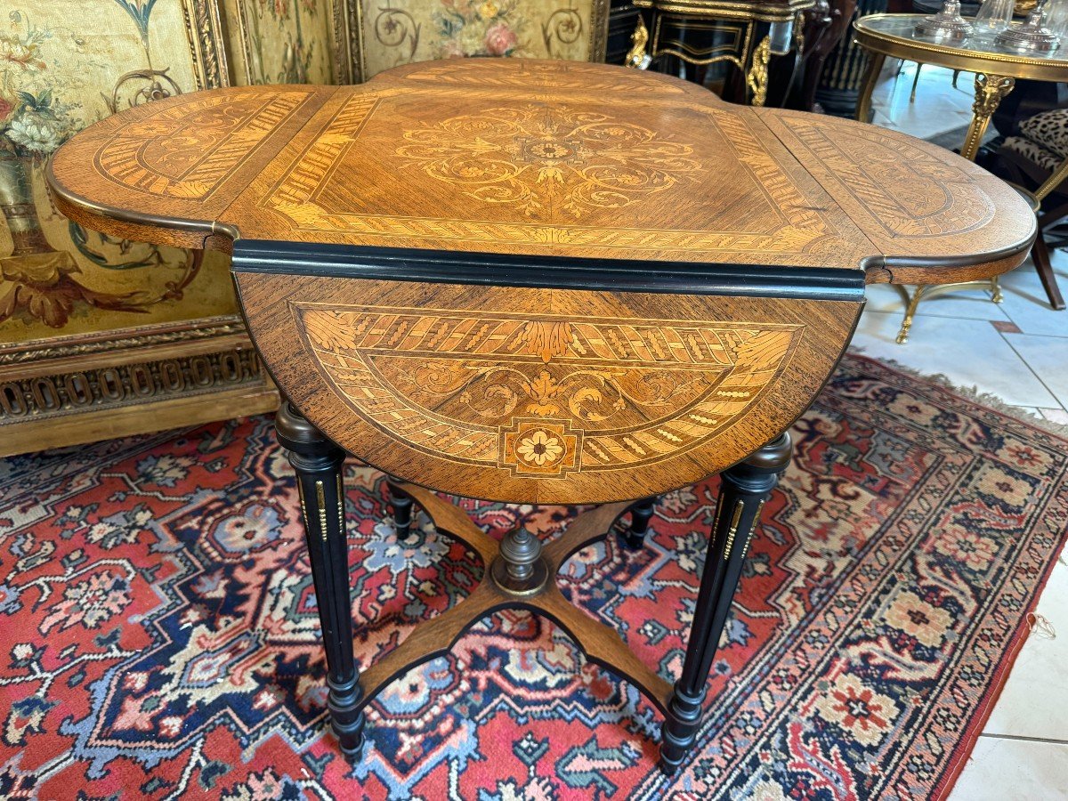 Louis XVI Style Living Room Table With Flat Flap-photo-3