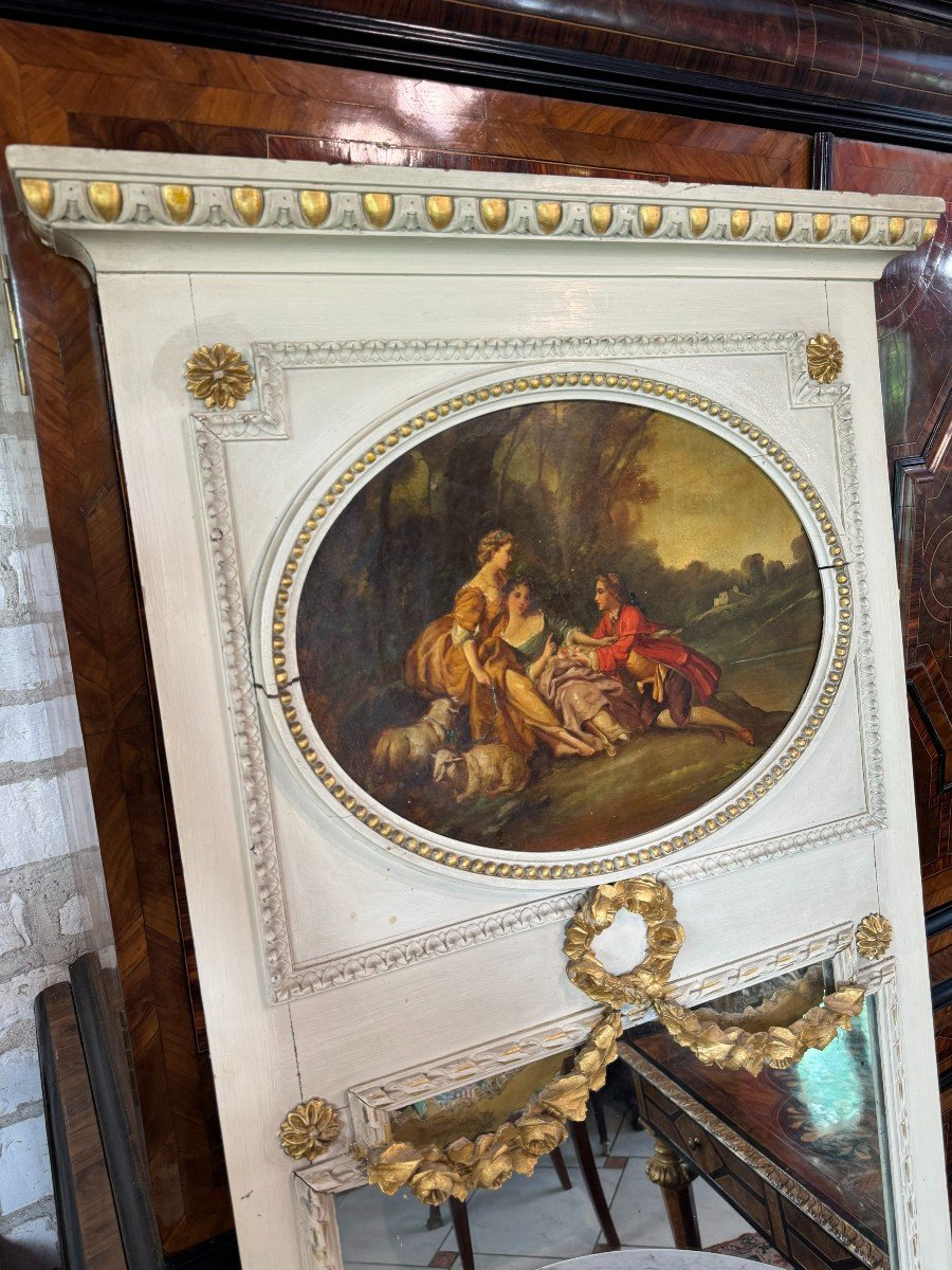 TRUMEAU ET SA CONSOLE DE STYLE LOUIS XVI-photo-3