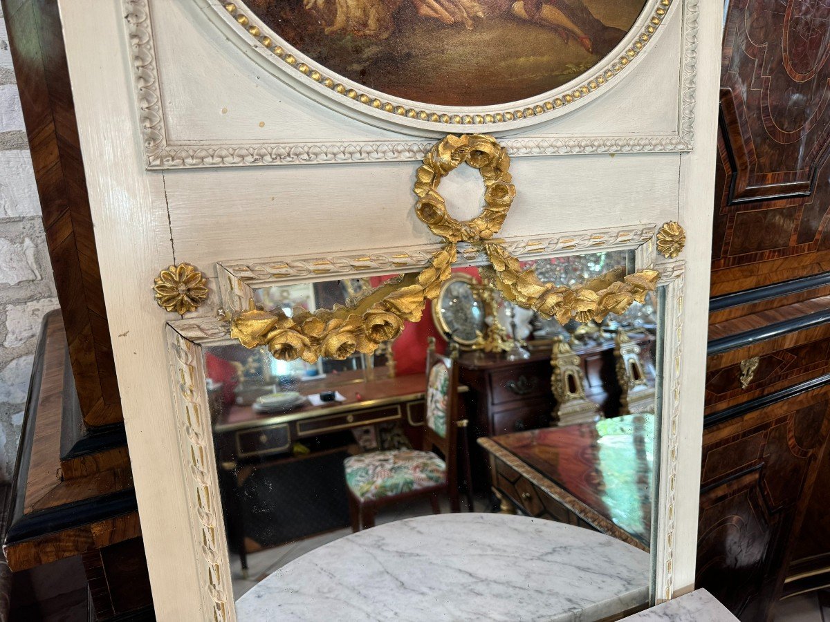 TRUMEAU ET SA CONSOLE DE STYLE LOUIS XVI-photo-3