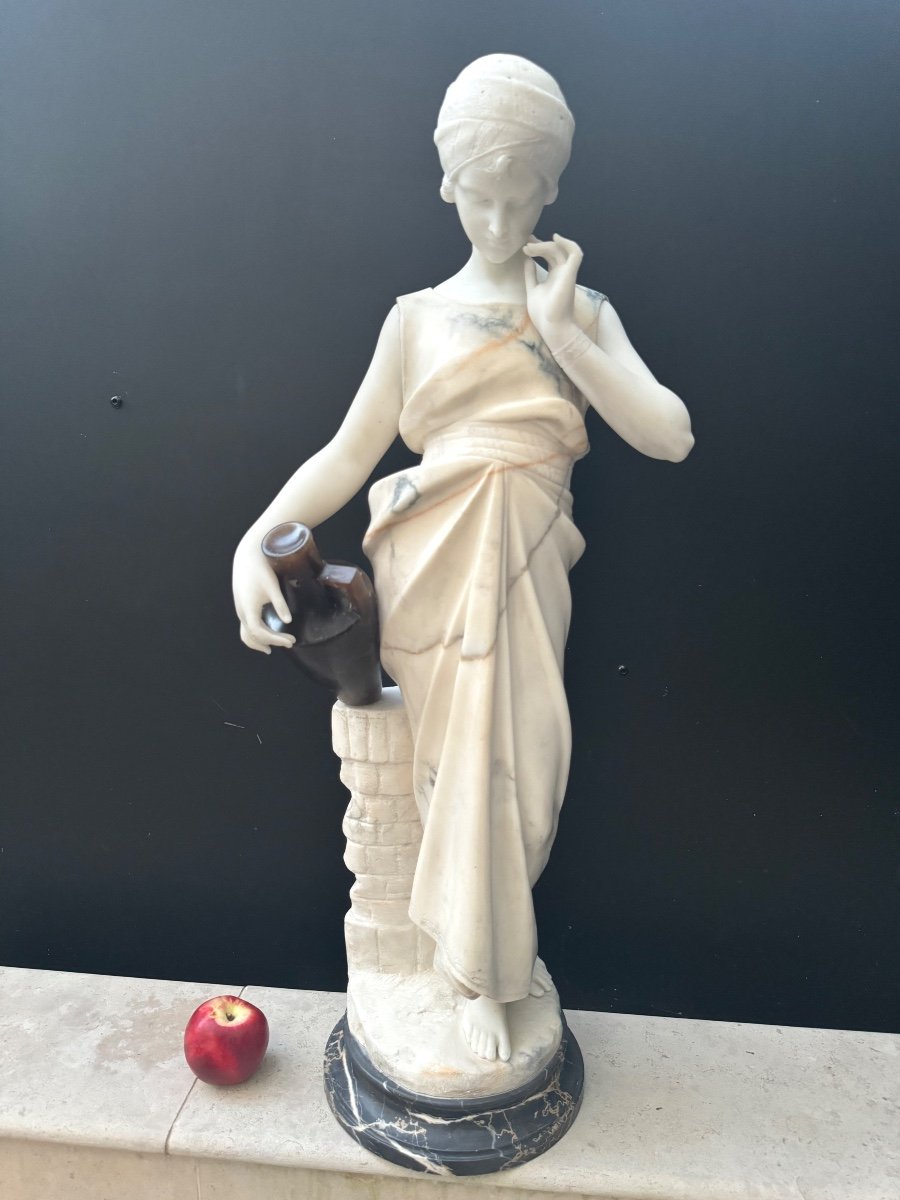 Guglielmo Pugi Marble Statue Woman With Amphora