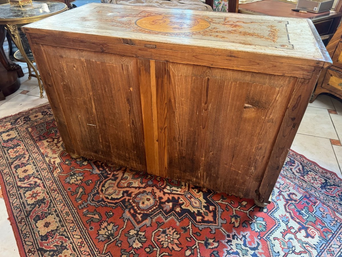 Neoclassic Painted And Patinated Italian Chest 19th-photo-7