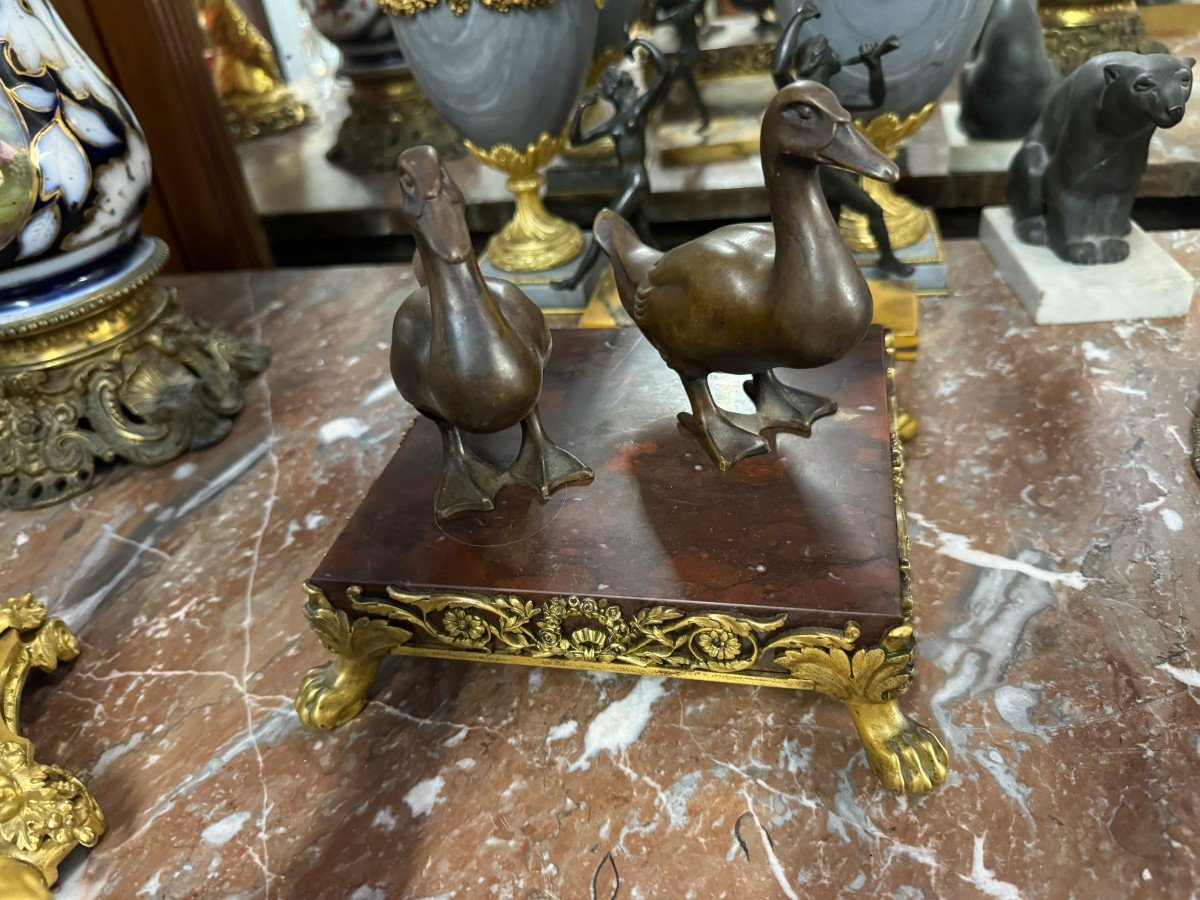 Pair Of Bronze Ducks "max Le Verrier"