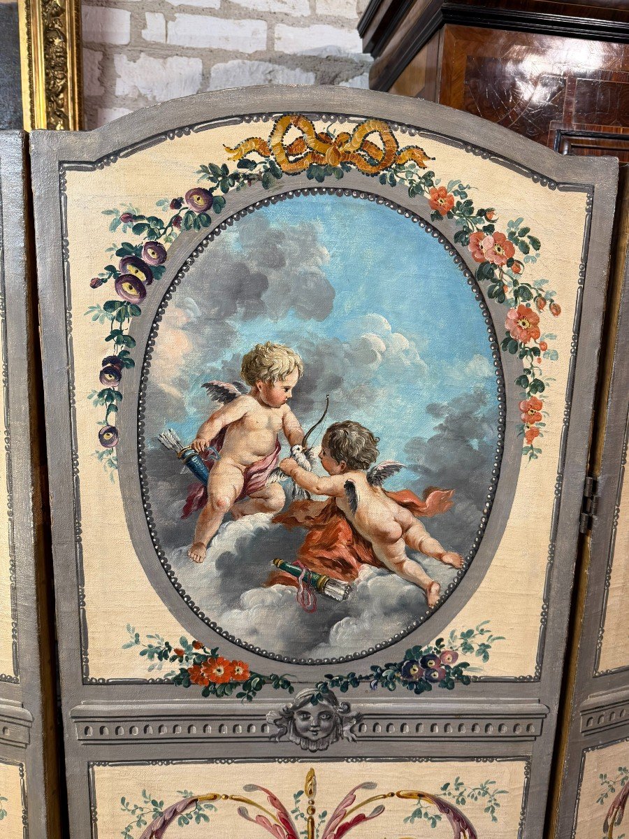 Louis XVI Style Four-leaf Screen-photo-2