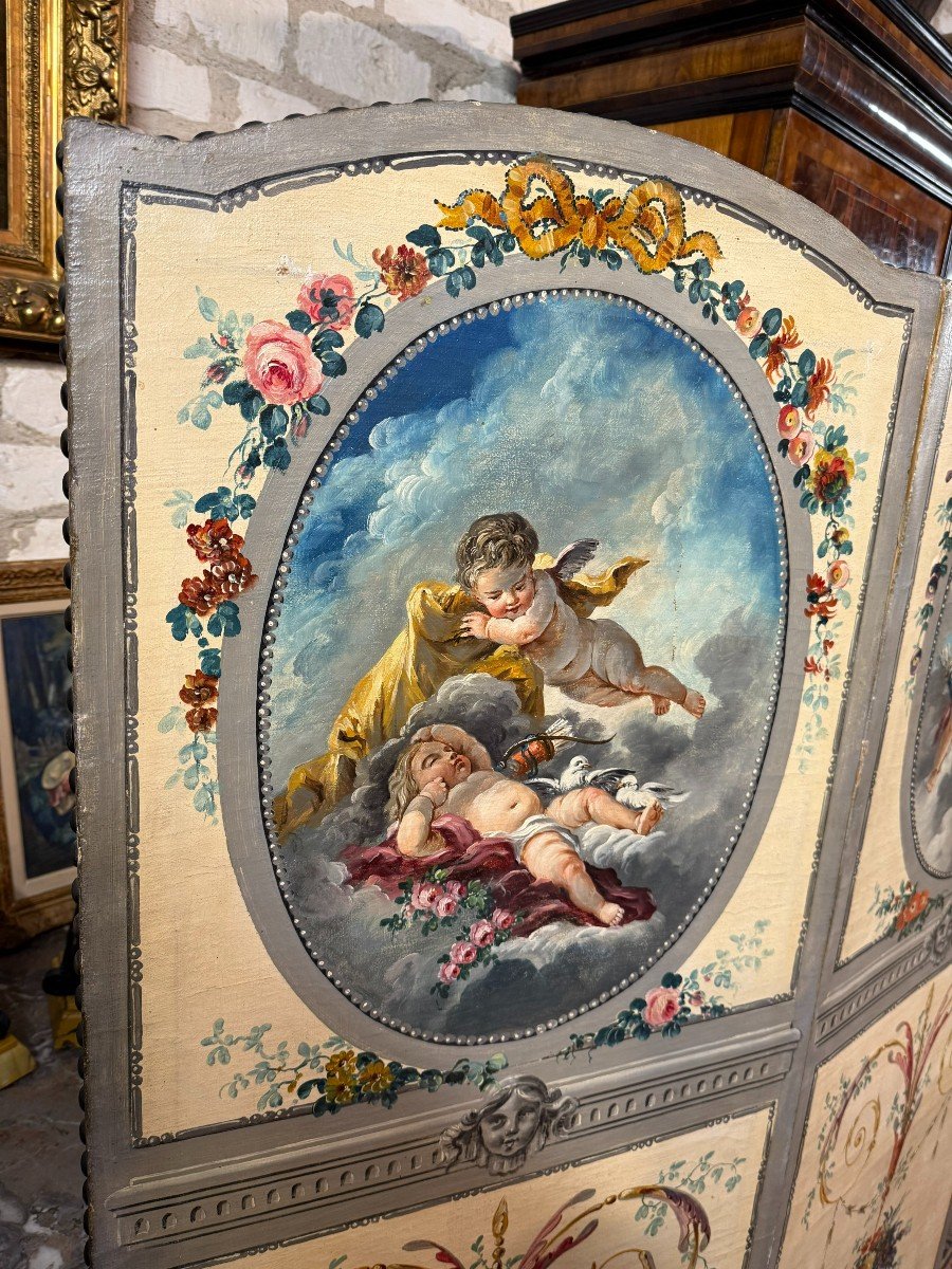 Louis XVI Style Four-leaf Screen-photo-3