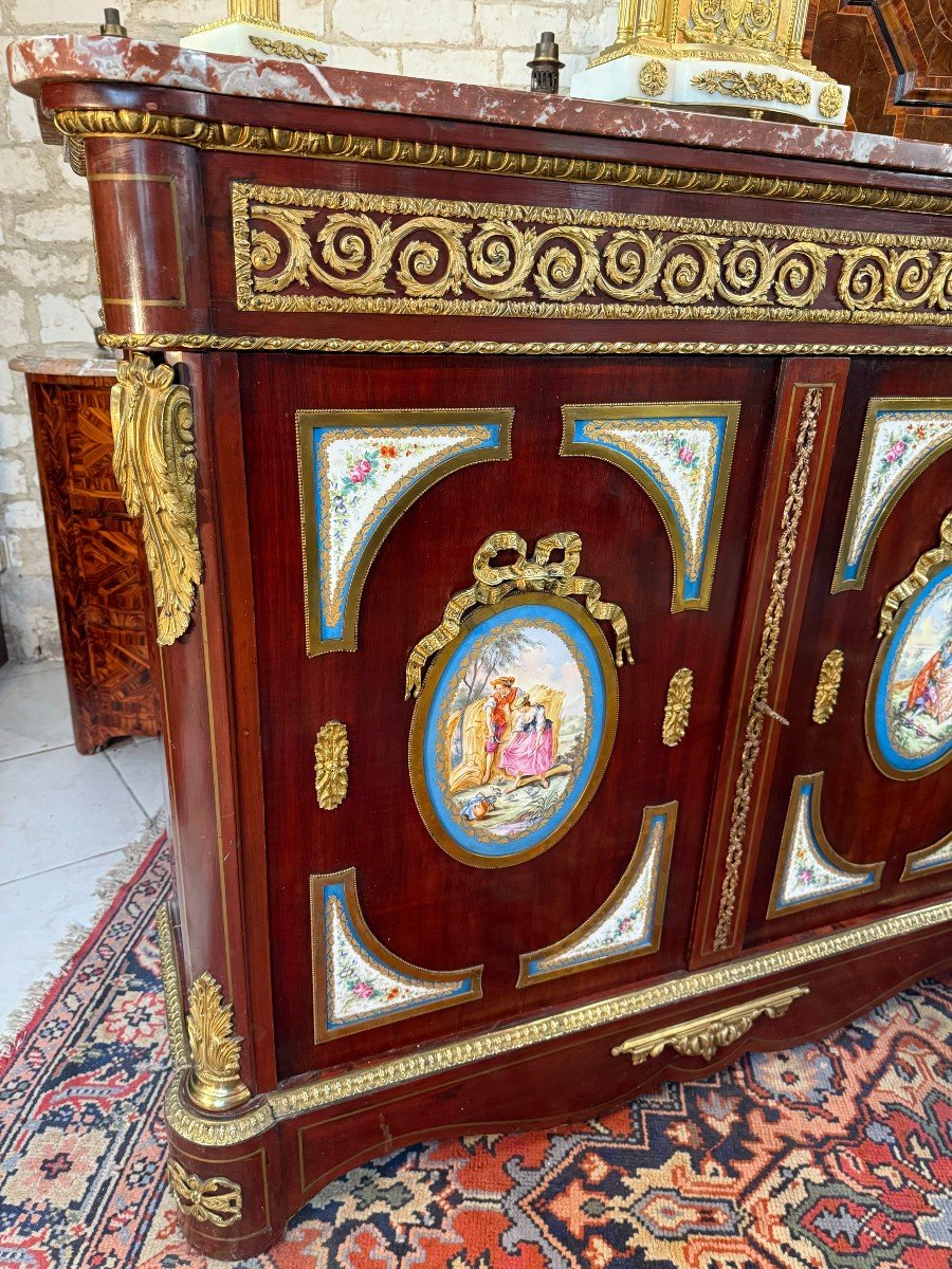 Furniture At Support Height With Sevres Medallions Signed E. Froger-photo-2