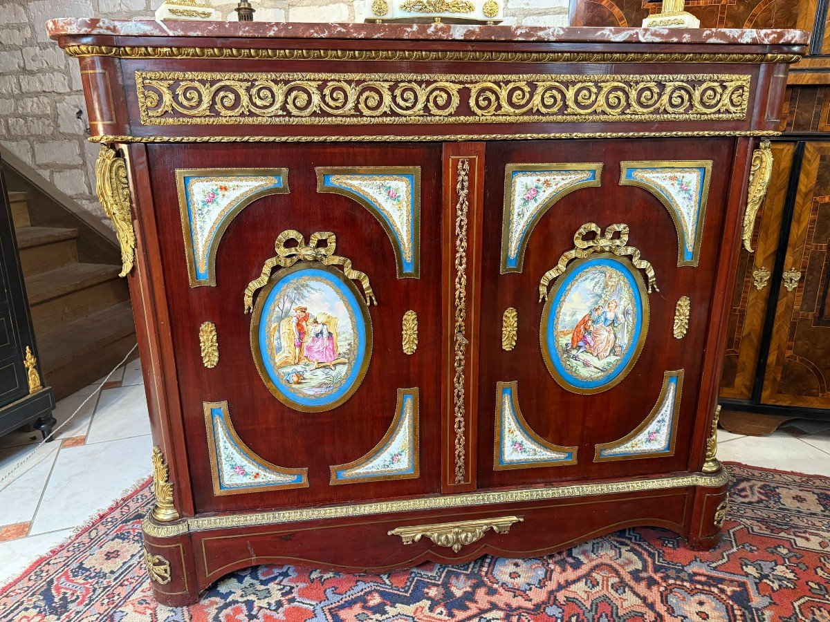 Furniture At Support Height With Sevres Medallions Signed E. Froger