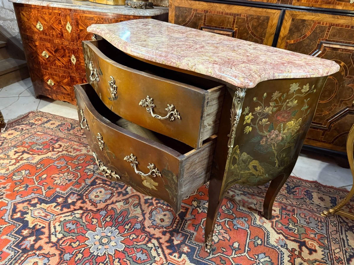 Louis XV Style Chinese Lacquer Chest Of Drawers -photo-1