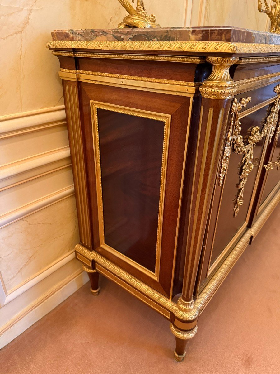 Louis XVI Style Sideboard In The Style Of Adam Weisweiler-photo-3