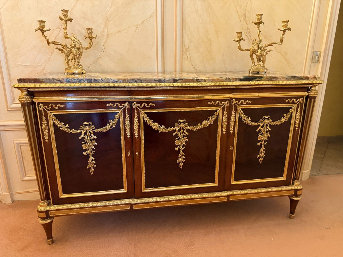 BUFFET ENFILADE DE STYLE LOUIS XVI DANS LE GOUT D’ADAM WEISWEILER