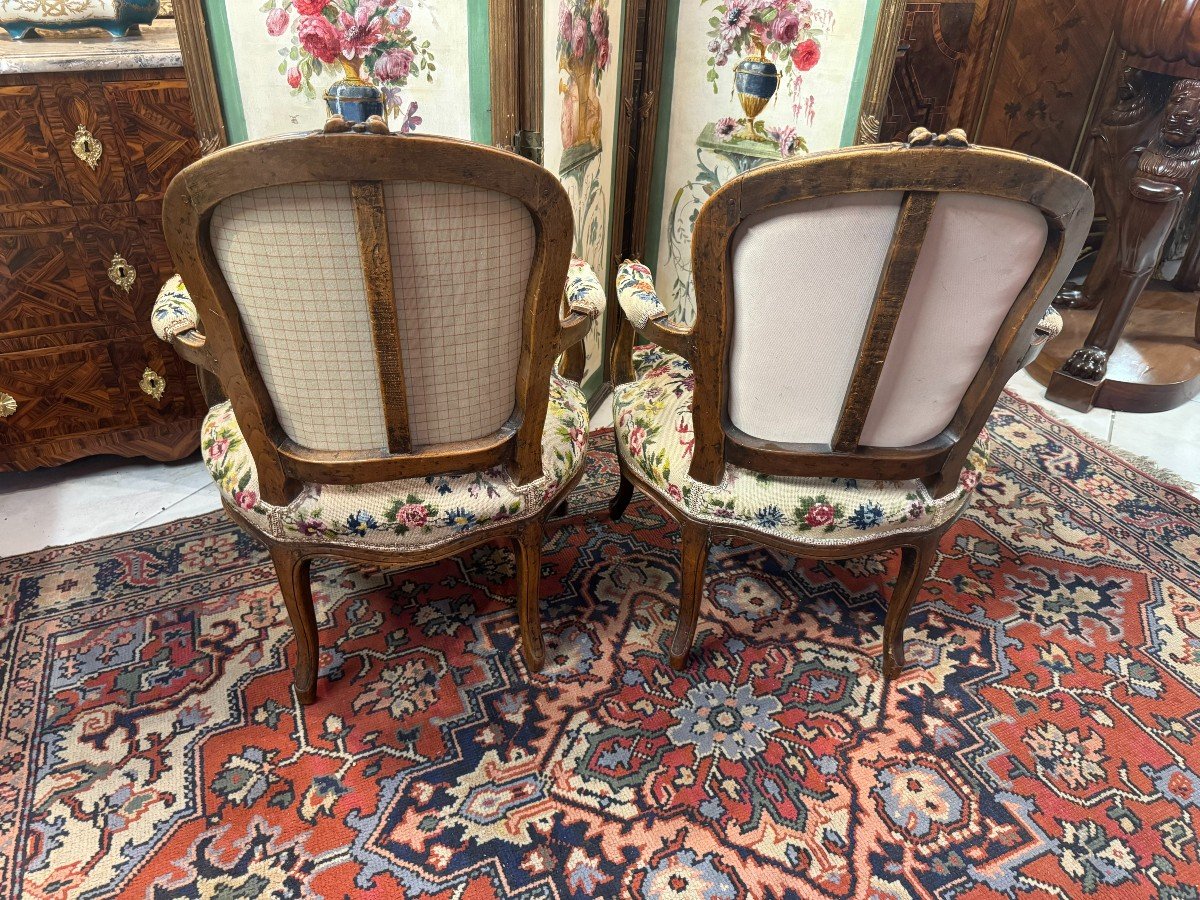 Pair Of Lous XV Style Cabriolet Armchairs-photo-2