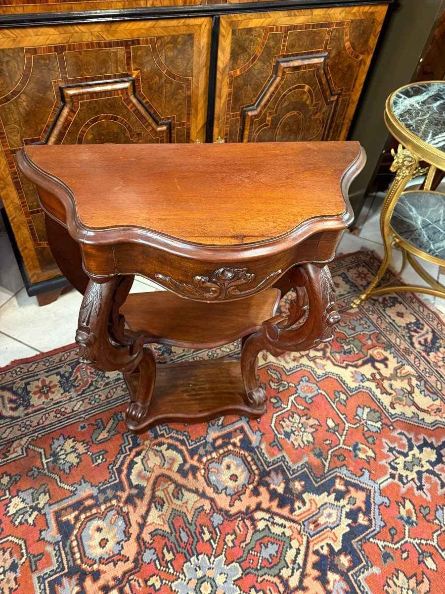 PETITE CONSOLE DE STYLE LOUIS PHILIPPE EN ACAJOU-photo-3