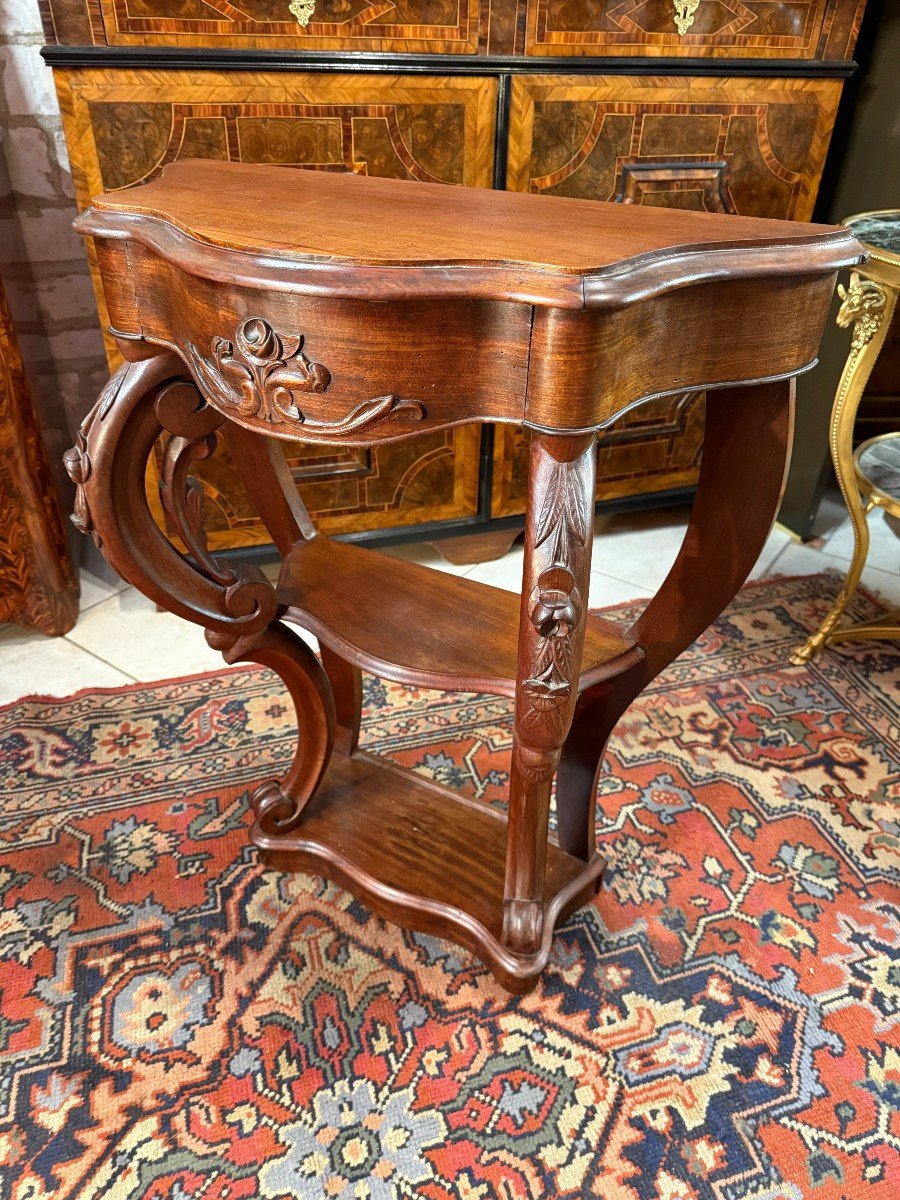 PETITE CONSOLE DE STYLE LOUIS PHILIPPE EN ACAJOU-photo-4