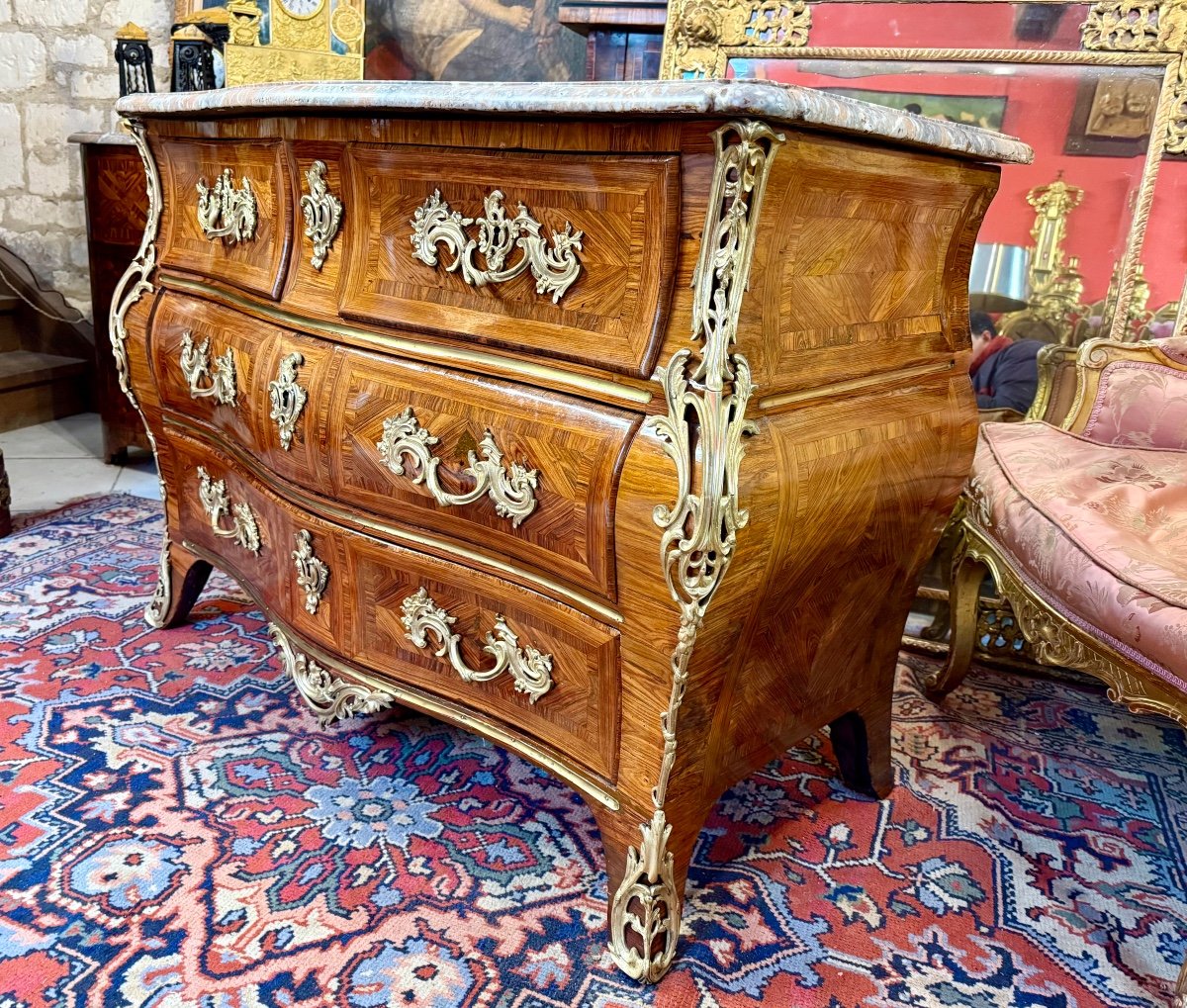 Louis XV Tomb Chest Of Drawers - 18th Century-photo-8