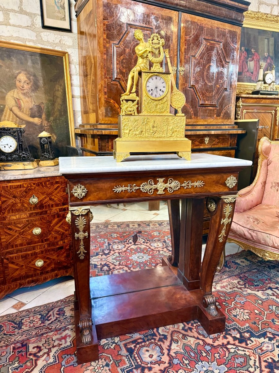 CONSOLE D’ÉPOQUE EMPIRE EN ACAJOU-photo-7