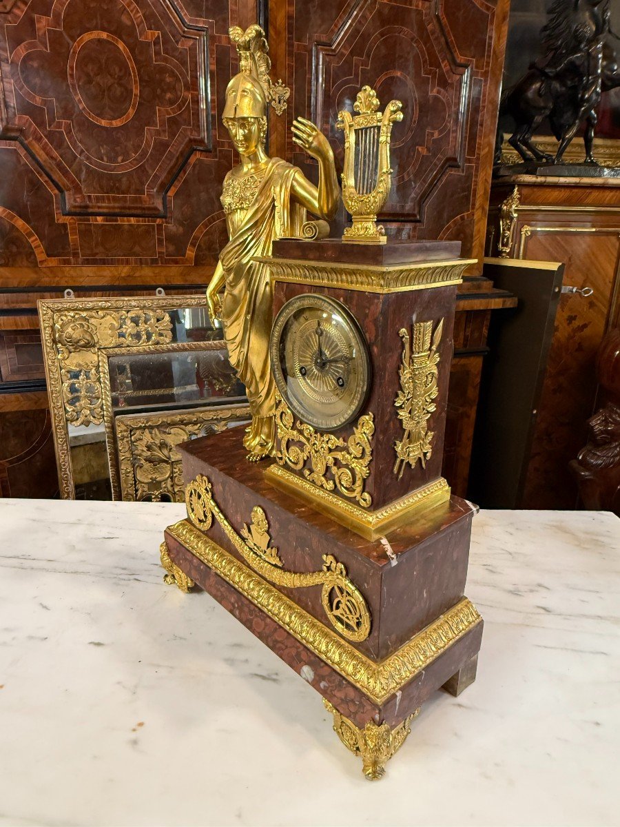 Empire Clock With Decor Of A Helmeted Minerva-photo-2