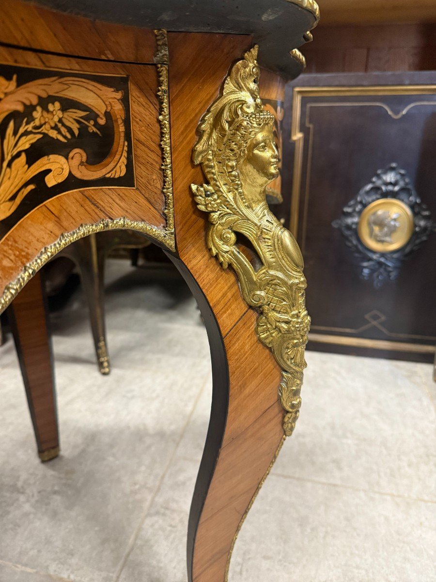 Napoleon III Marquetry Violin Center Table-photo-3