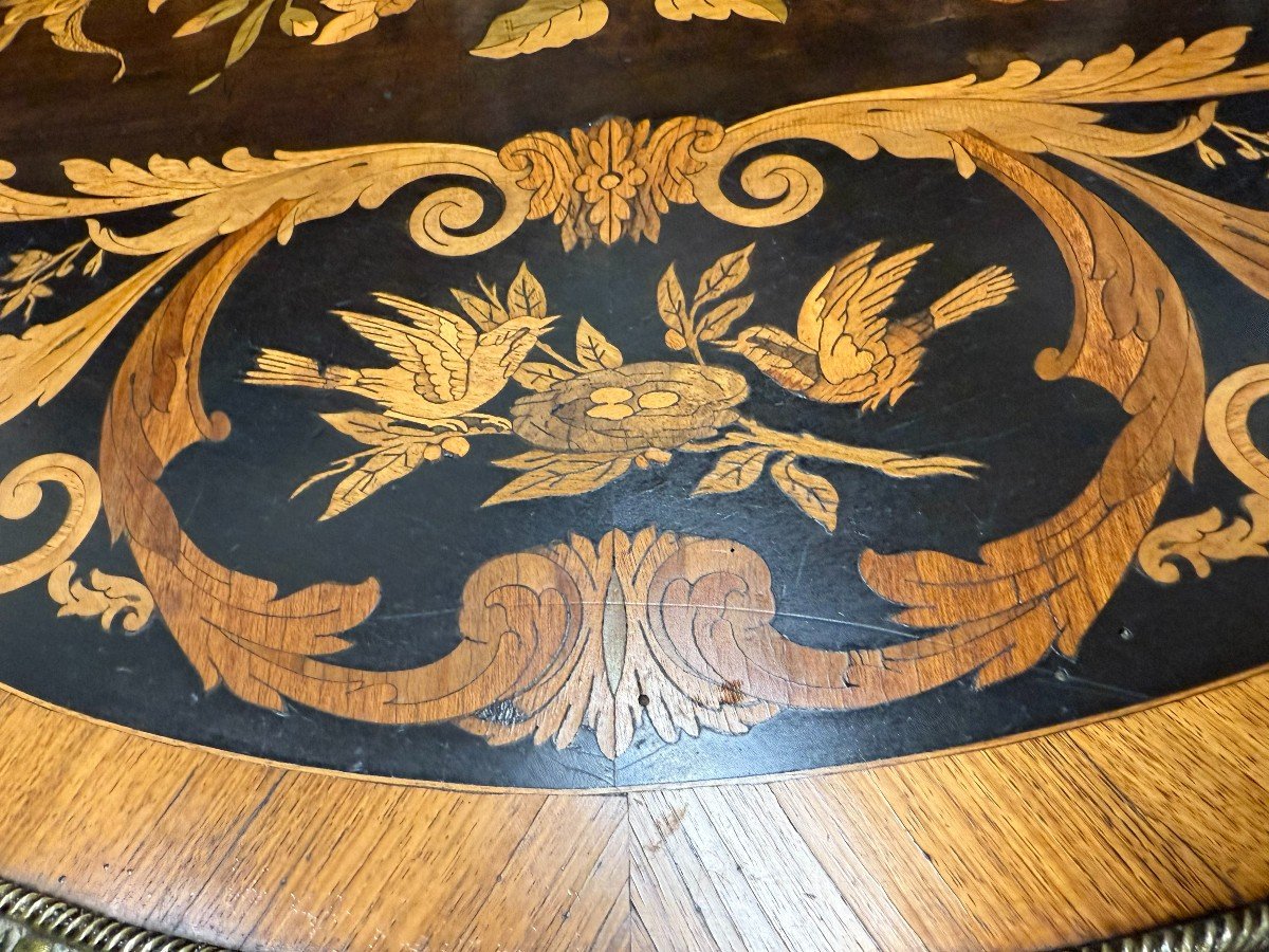 Napoleon III Marquetry Violin Center Table-photo-4