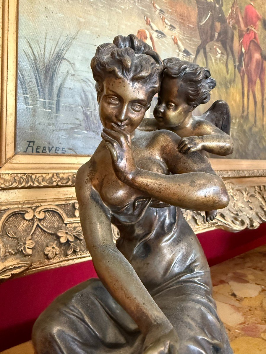 BRONZE "ALLEGORIE DE L'AMOUR"  SIGNE TRODOUX-photo-2