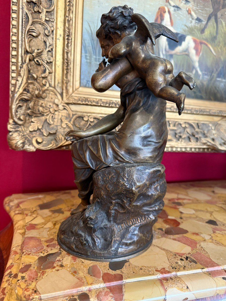 BRONZE "ALLEGORIE DE L'AMOUR"  SIGNE TRODOUX-photo-4