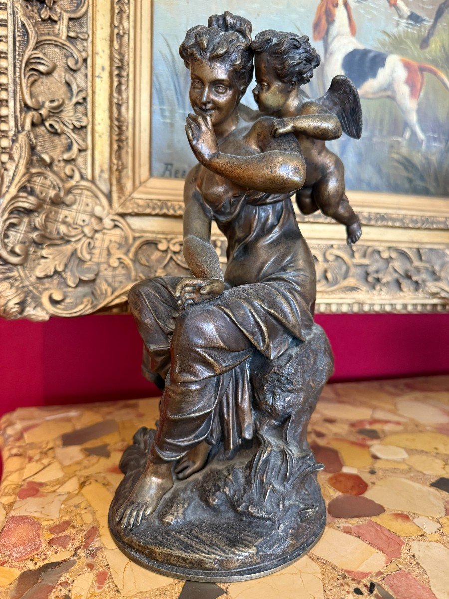 BRONZE "ALLEGORIE DE L'AMOUR"  SIGNE TRODOUX