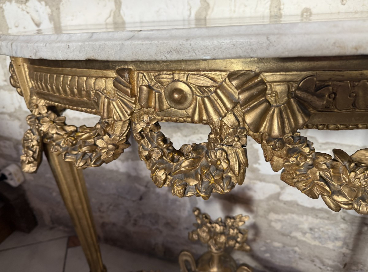 Louis XVI Giltwood Console - 18th Century-photo-4