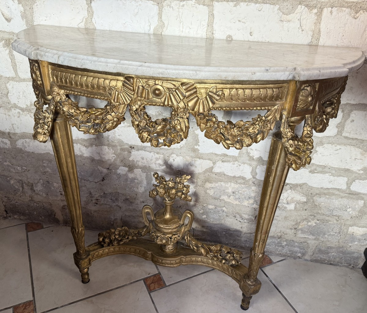 Louis XVI Giltwood Console - 18th Century-photo-5