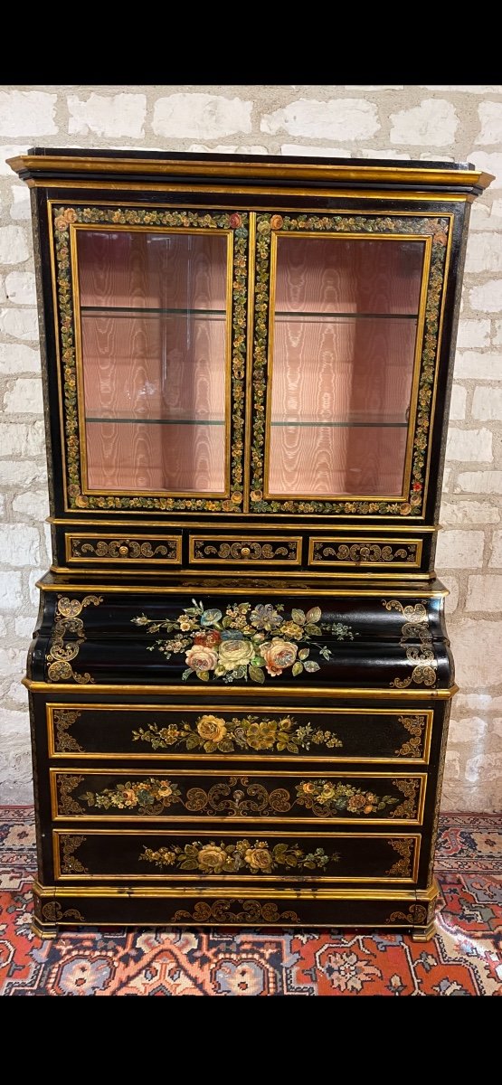 Commode Scriban Napoléon III Formant Vitrine