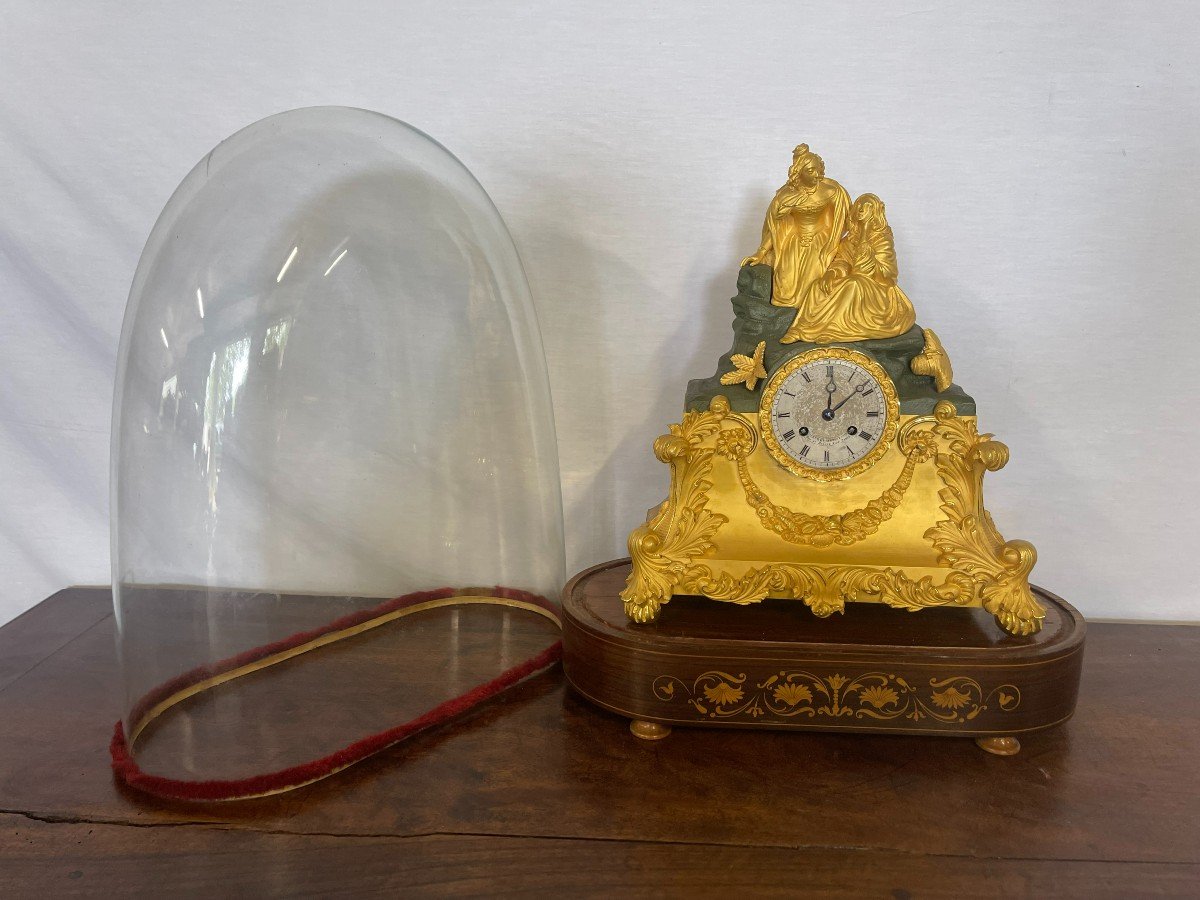 PENDULE CHARLES X SOUS GLOBE-photo-3