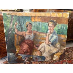 HUILE SUR TOILE PORTRAIT FEMMES SIGNE PICART LE DOUX (1881-1959)