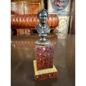 BUSTE EN BRONZE DE NAPOLEON SUR SOCLE EN MARBRE