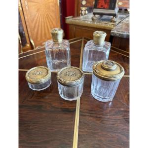 A. Aucoc Toiletry Jars And Bottles Set